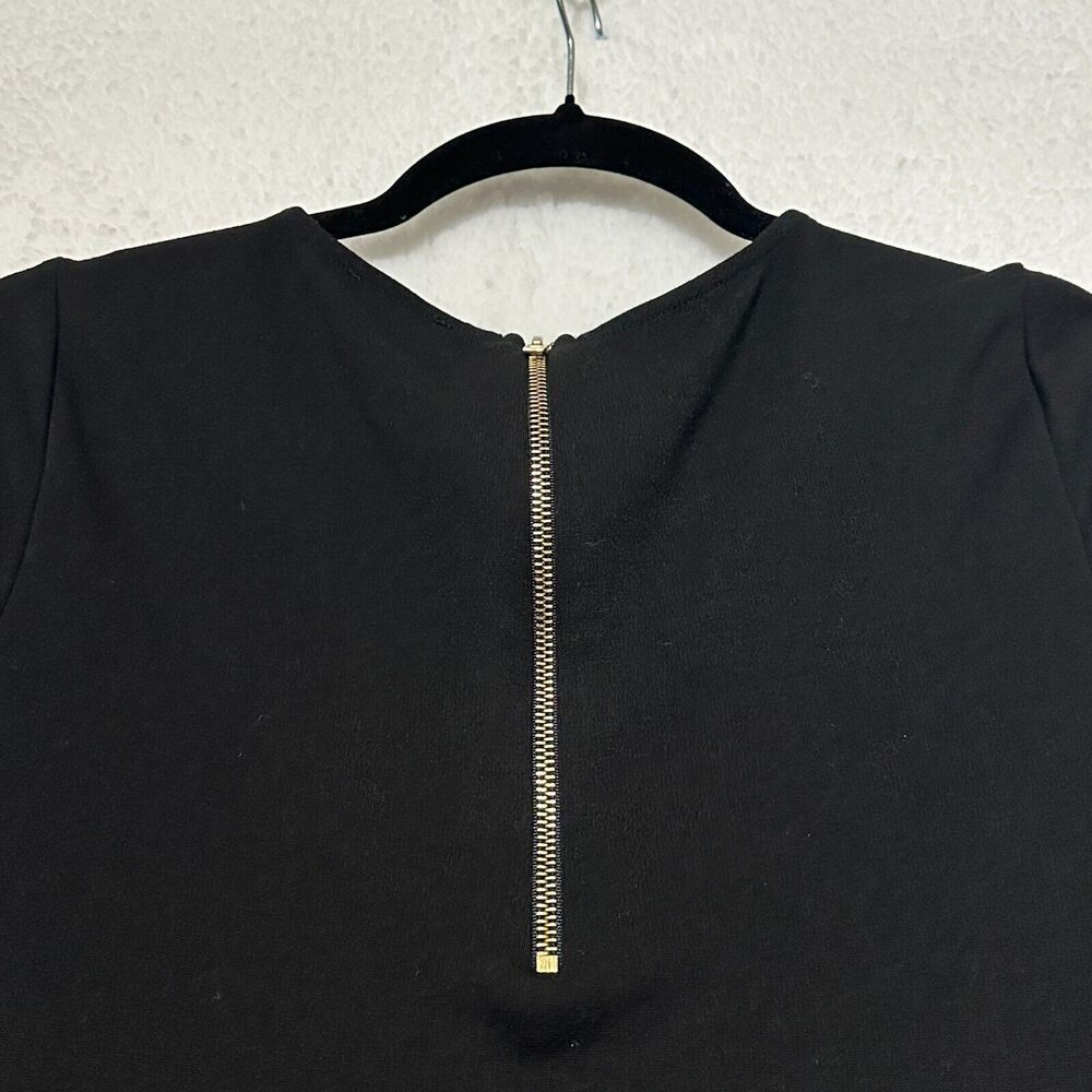 Carmen Marc Valvo Womens Black Peplum Top Size S Preppy Office Casual Minimalism - Picture 9 of 9